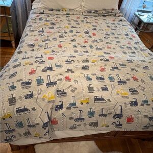 Pottery Barn Construction Vehicle Duvet Cover Full/Queen